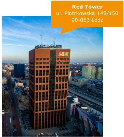 Obrazek przedstawia siedzibę: Red Tower ul. Piotrkowska 148/150 90-063 Łódź