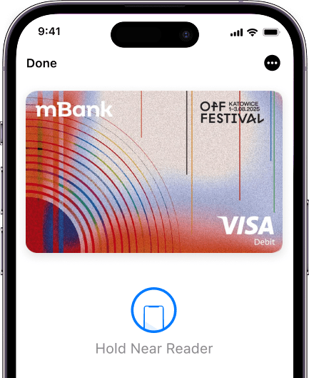 Karta festiwalowa mBank i Visa w aplikacji Apple Wallet