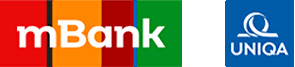 logo mBanku i UNIQA