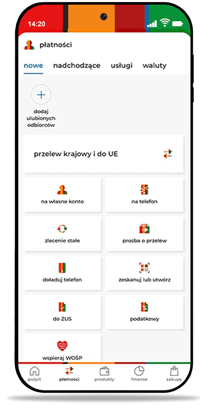 Jak wysłać przelew BLIK - ekran aplikacji