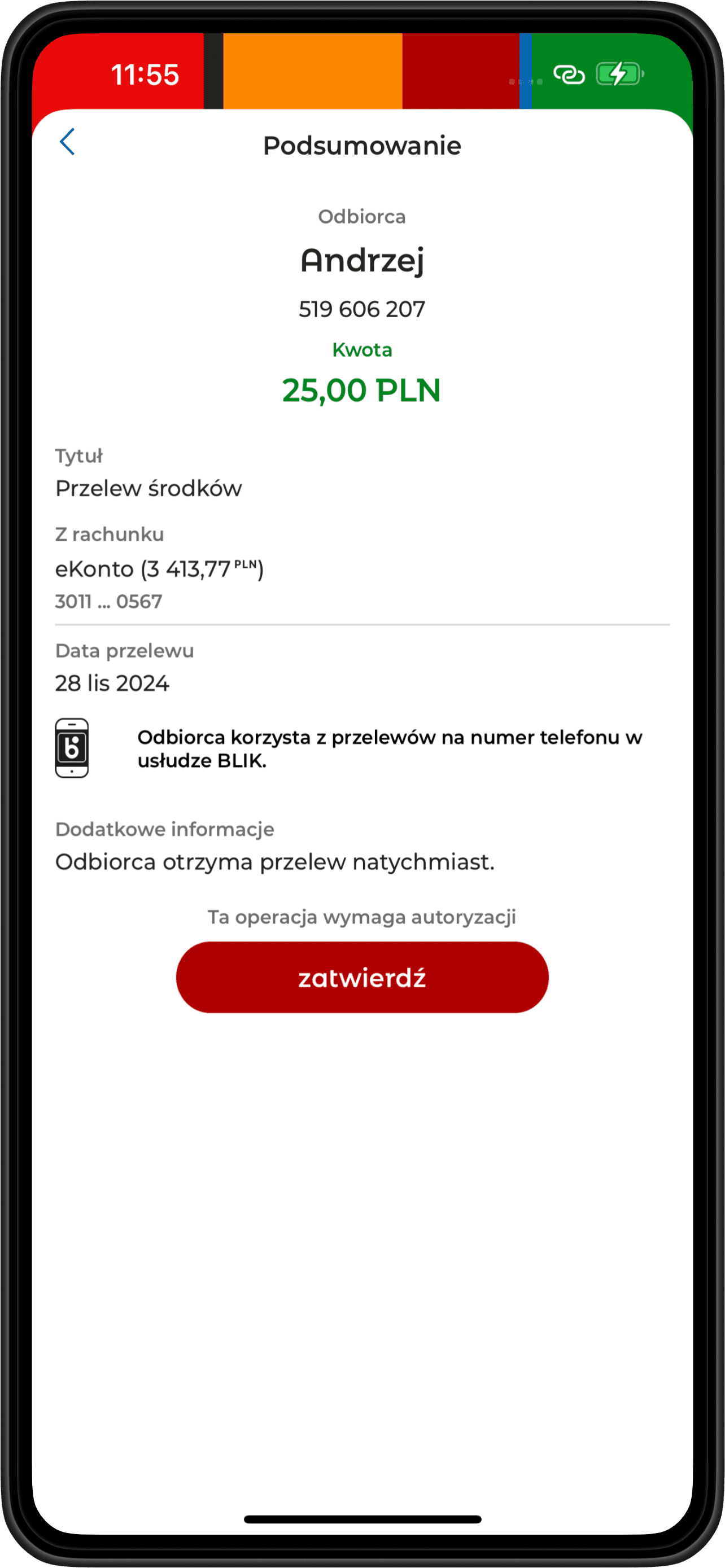 ekran aplikacji mobilnej